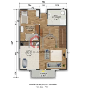 720 zemin kat 134 m2 çizim zemin