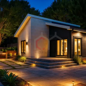 49 m2 Prefabrik Villa gece 49 m2 Prefabrik Villa gece