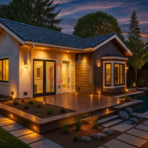 Tek Katlı Prefabrik Villa 89 m2 gece Tek Katlı Prefabrik Villa 89 m2 gece